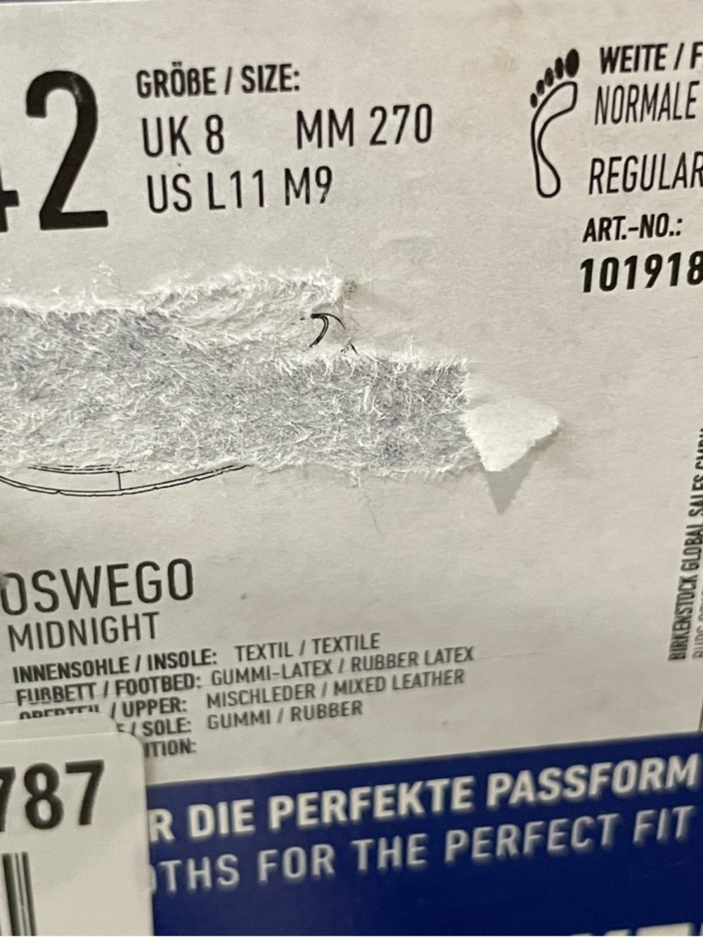 Birkenstock Oswego Canvas-Suede Midnight Sz 11 BNWB - Picture 5 of 5